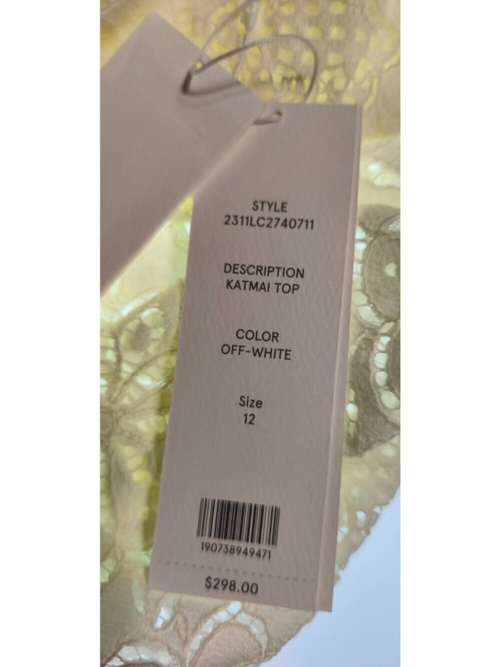 Veronica Beard Katmai Lace Top Size 12 Off White Eyelet Sleeveless Cropped NWT - Picture 12 of 16